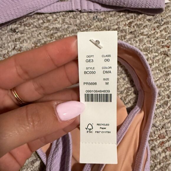 NWT J. Crew Textured plunge bikini top & curved-waist cheeky bottom- Size Medium - Picture 6 of 7